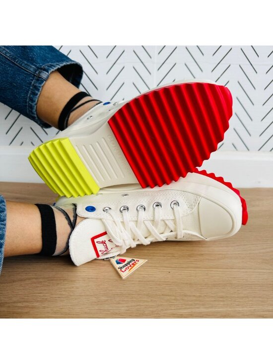 ❤️Converse Run Star Hike Ox Platform 8.5 Womens Shoes Beige Red Sneakers A08196C main image 9